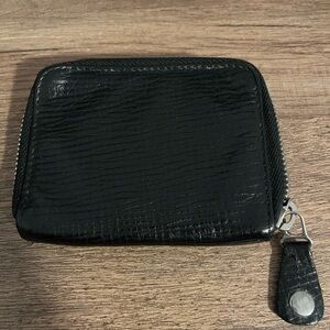 Black Textured Zip Wallet